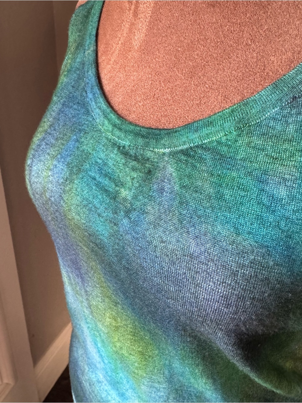 Gabriela Hearst Cashmere Silk 2 Pc Set XS/S Blue Green Tie Dye Cardigan Tank - Picture 8 of 16